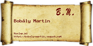 Bobály Martin névjegykártya